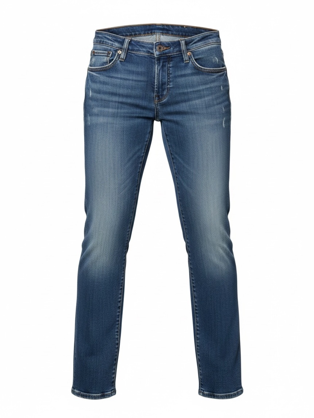 7 For All Mankind Men's Medium Blue Slim Straight Jeans